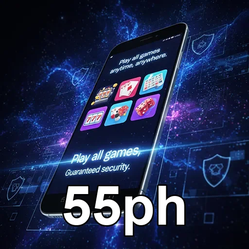 Mobile player enjoying casino games on 55ph app